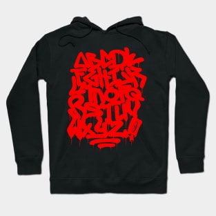 Graffiti Alphabet #4 red Hoodie